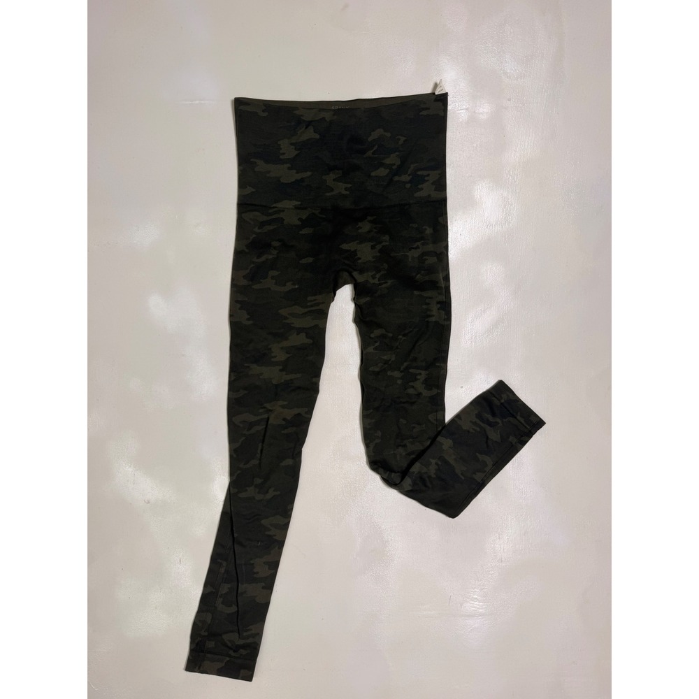 Spanx Leggings Women Medium Green Camo High Waist Seamless Look At Me Now